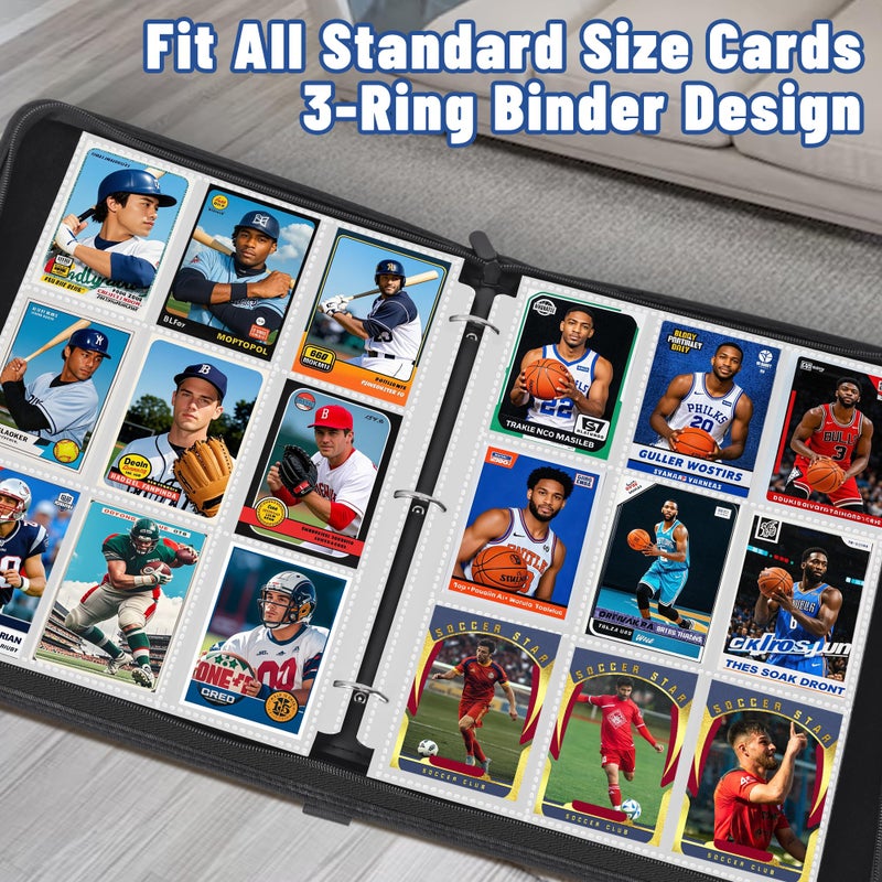 Kitoyz 900 Pockets Baseball Sleeves - Double Side 9-Pocket Trading Card Binder Sleeves Page Protectors Sheet Fits 3 Ring Binder for Game, Sports, Coupons, Business Cards - Image 5